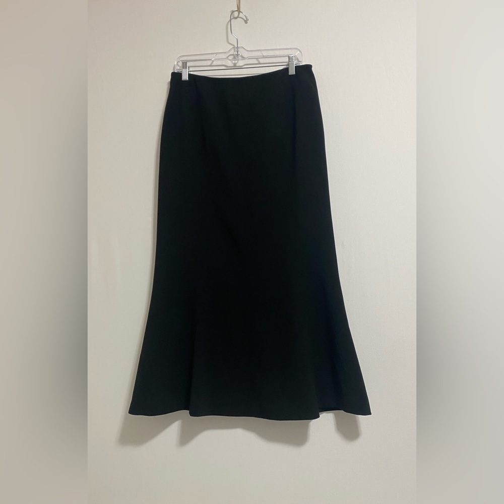 Jones New York Black A-Line Flared Midi Skirt